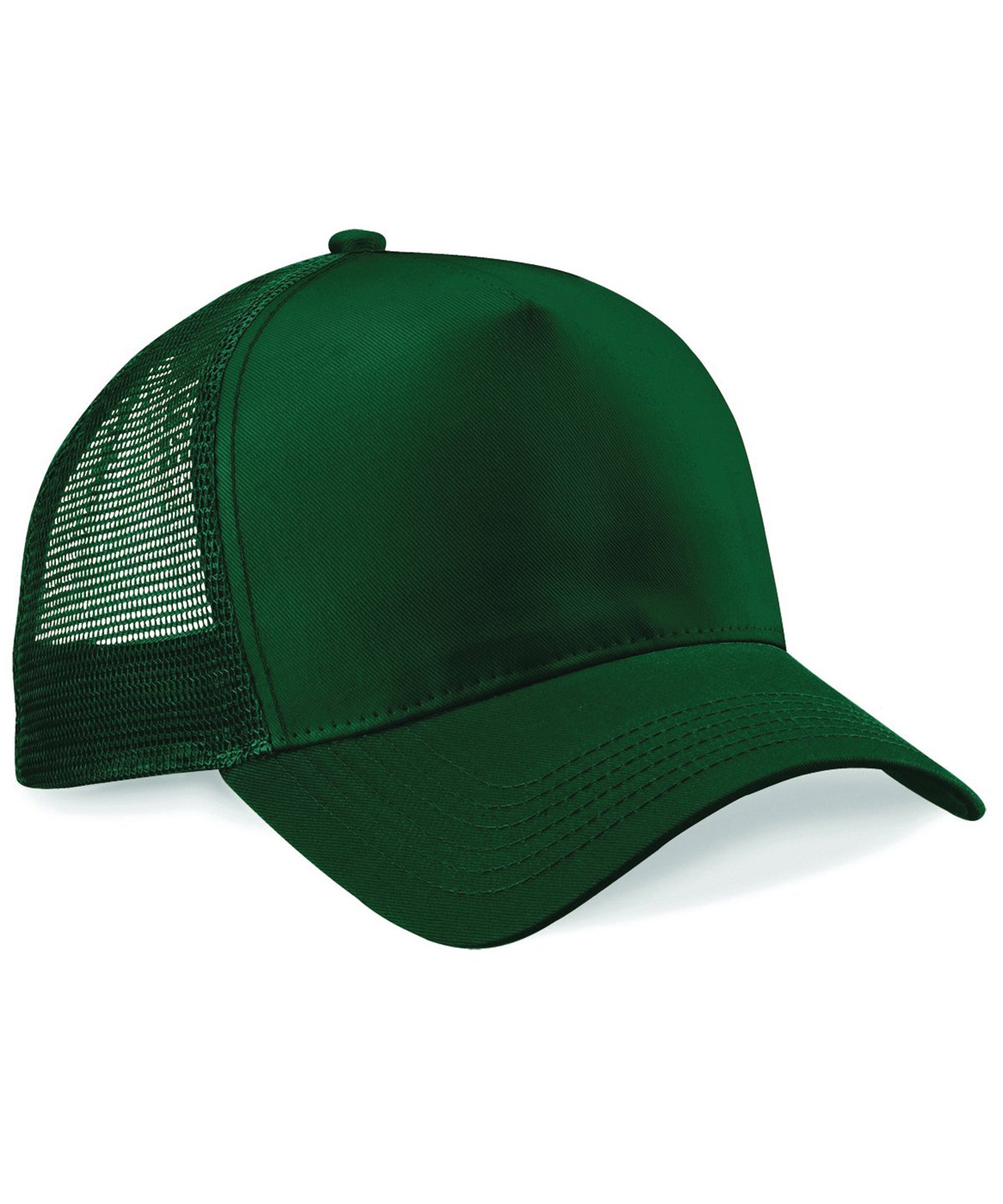 Bottle green trucker cap with mesh back