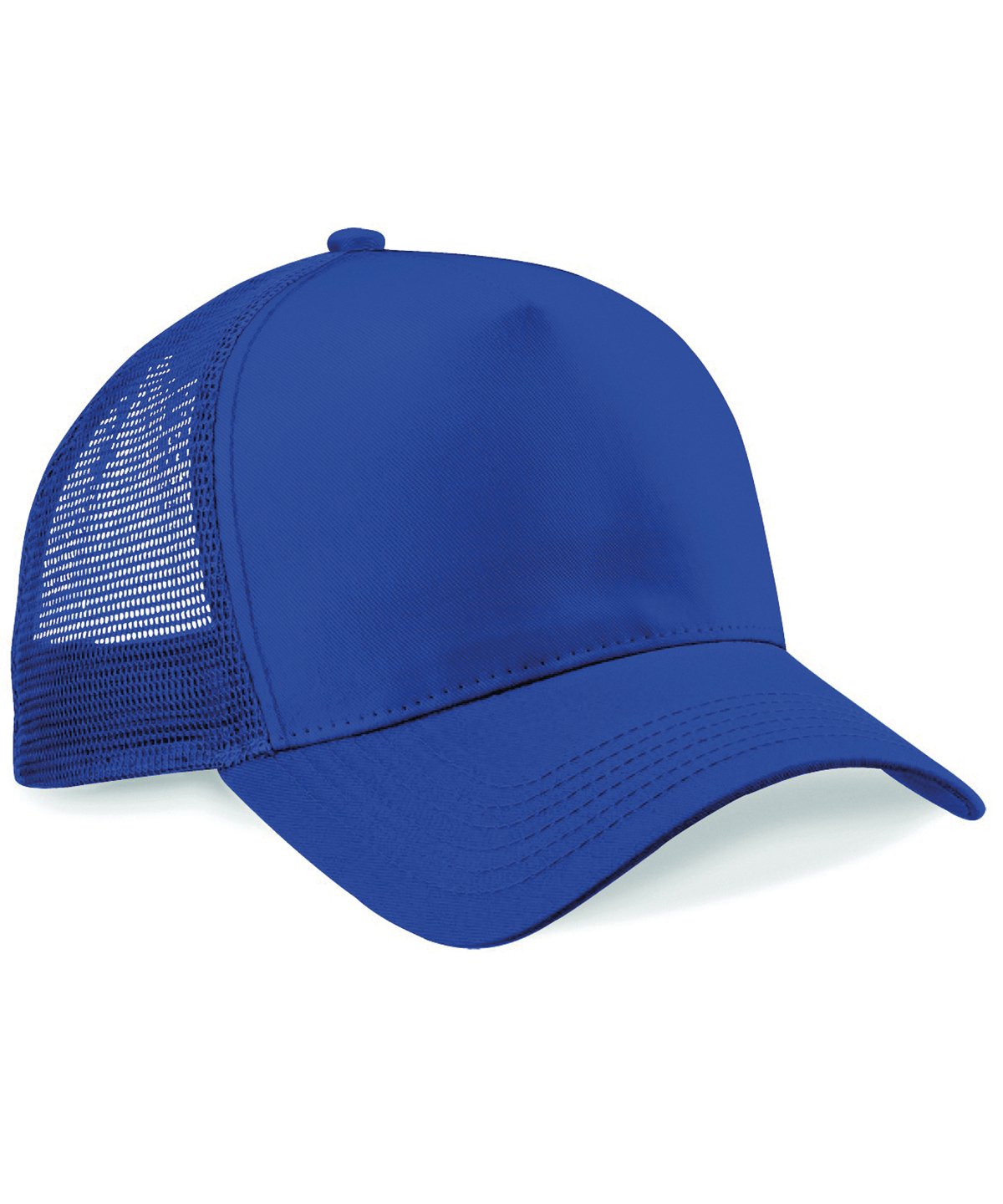 Bright royal blue trucker cap with mesh back
