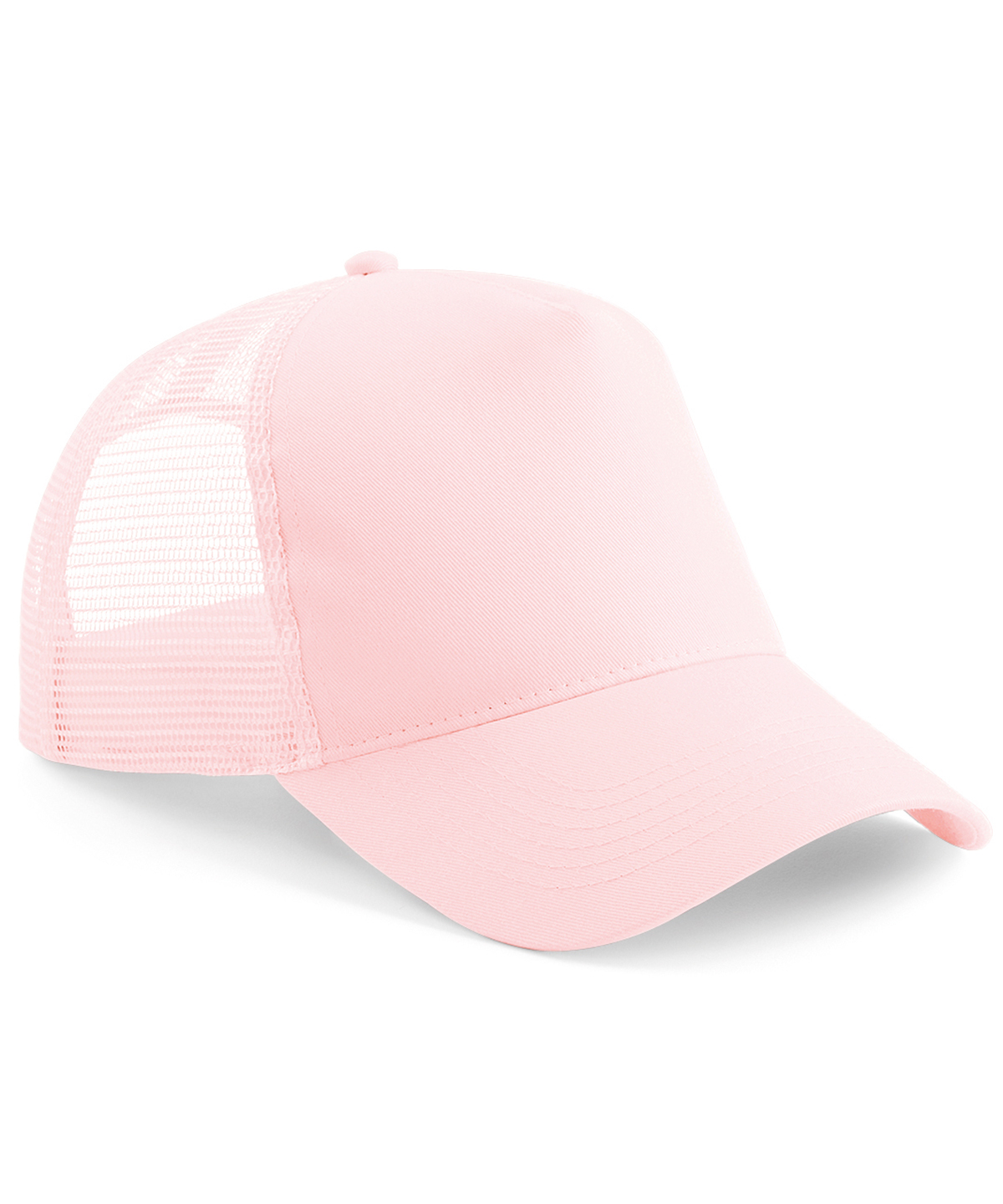 Pastel pink trucker cap with mesh back