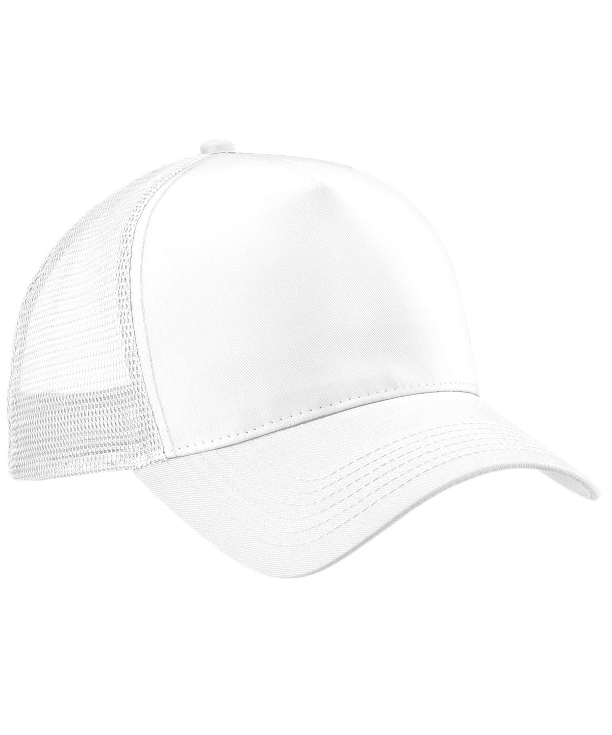 White trucker cap with mesh back